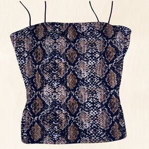 Snake Print Stretchy Tube Top (Size L, Fits S/M)